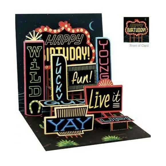 Up With Paper | Party Supplies | Retro Happy Birthday 3d Popup Card By ...